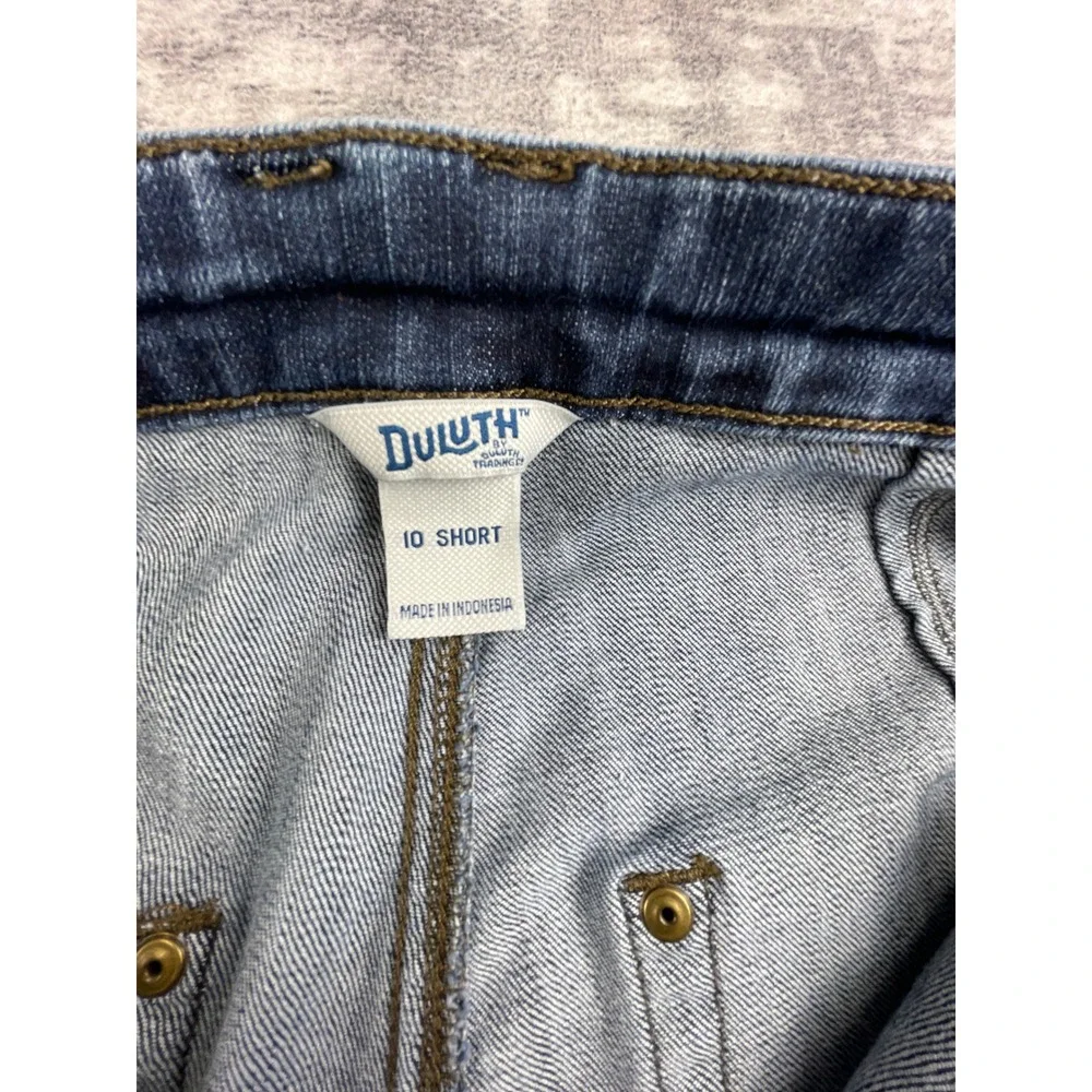 Duluth Womens 10 Short Double Knee Straight Construction Jeans Dark Blue Utility